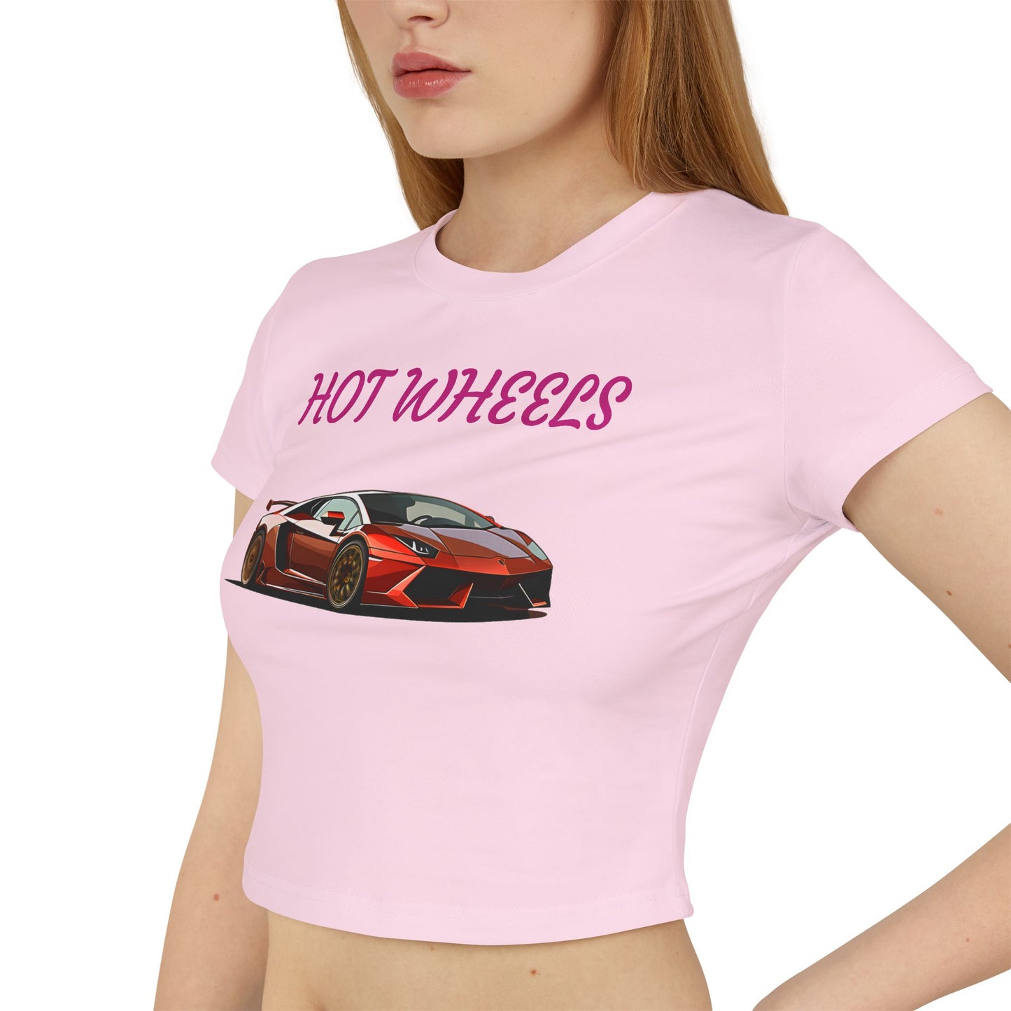 Princess Grace Hot Wheels Women's Baby Tee -Cute Car Graphic T-Shirt for Auto Lovers