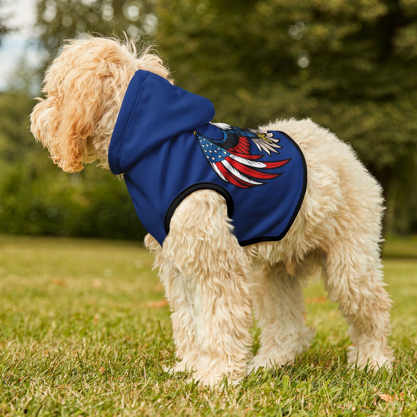 Princess Grace  Patriotic Eagle Pet Hoodie USA Flag Design for Dogs