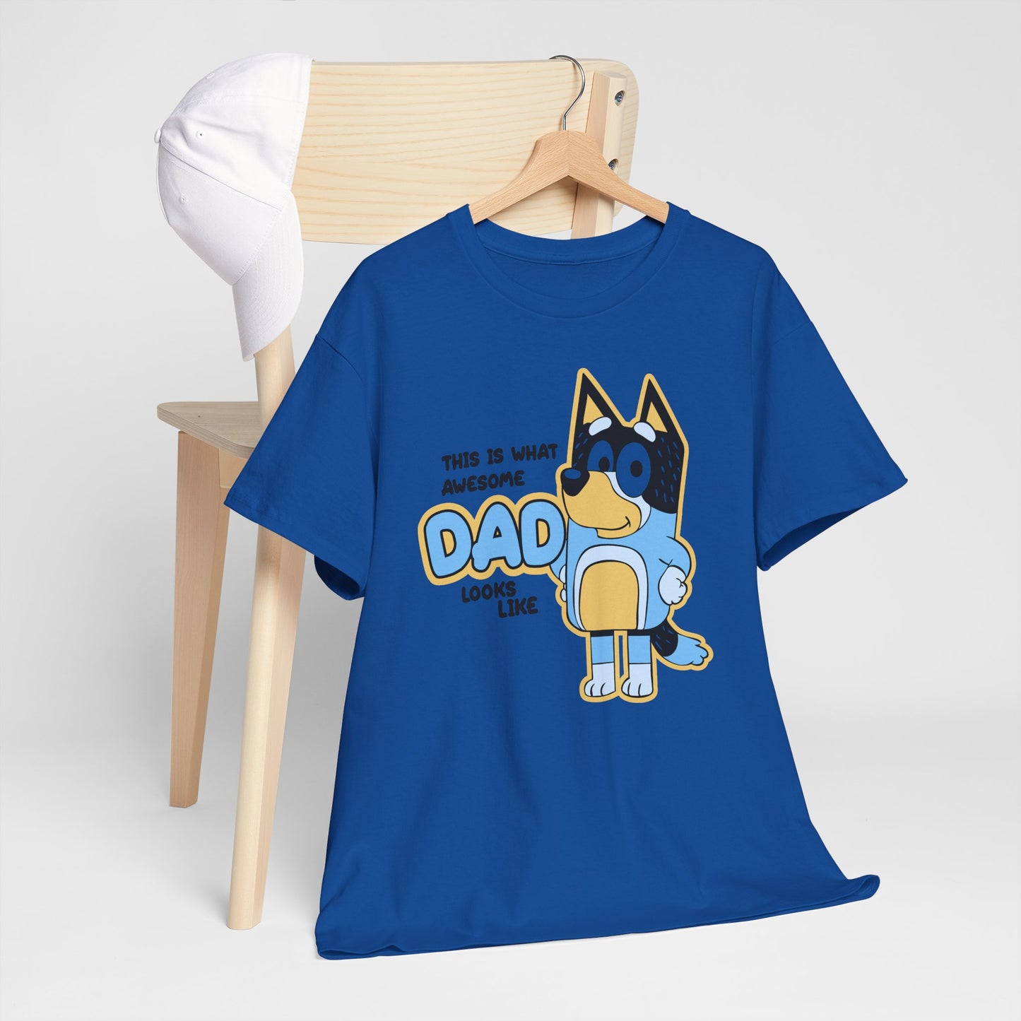 Princess Grace  Bluey  Awesome Dad Unisex Heavy Cotton Tee  Funny Gift for Father's Day
