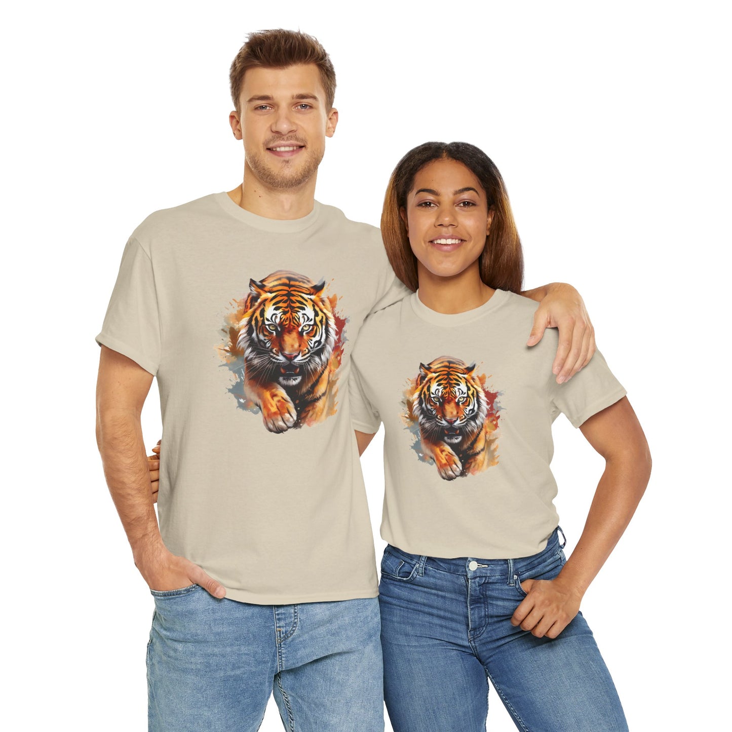 Princess Grace  Fierce Tiger Unisex Heavy Cotton Tee  Wild Animal Graphic Shirt