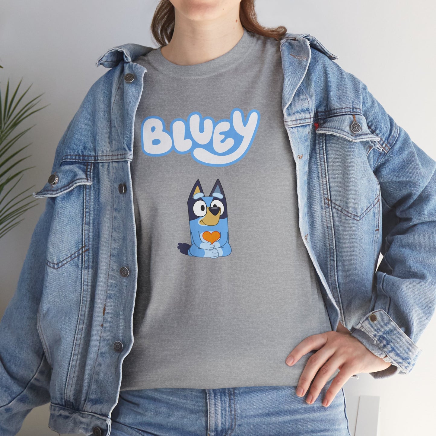 Princess Grace  Bluey Unisex Heavy Cotton Tee  Comfortable Cartoon T-Shirt for Kids and Adults