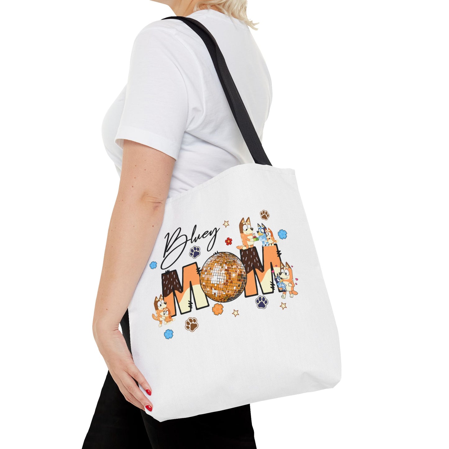 Princess Grace  Bluey Mom Tote Bag Fun and Whimsical Design for Moms