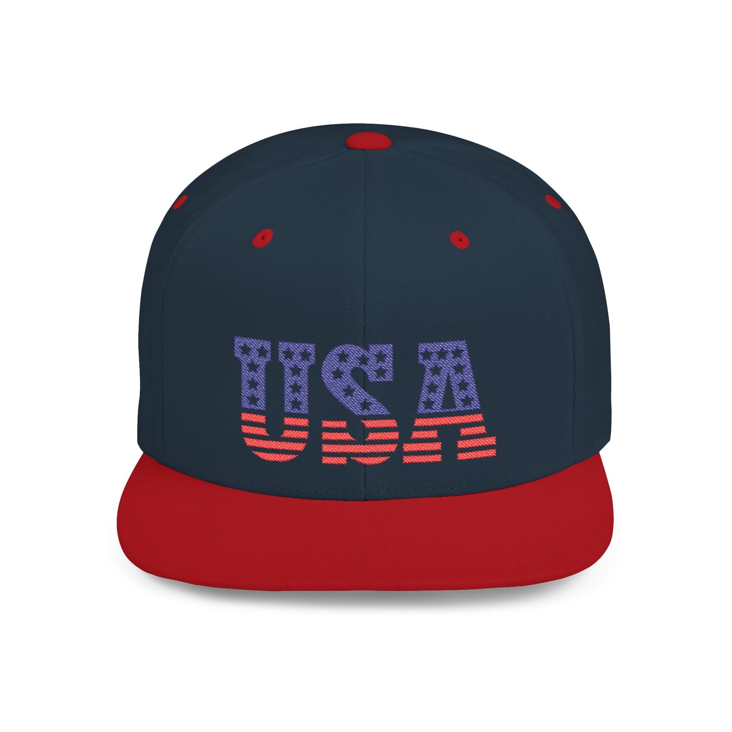 Princess Grace  USA Flag Flat Bill Snapback Cap Patriotic Adjustable Hat for Summer Celebrations