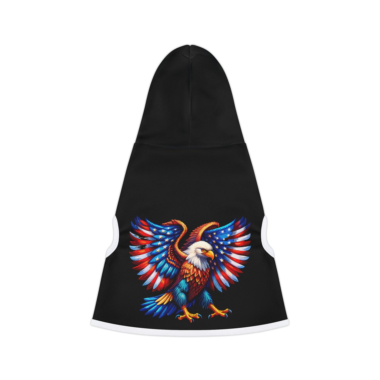 Princess Grace  Patriotic Eagle Pet Hoodie Stylish Black Dog Sweater for Independence Day & Year Round Wear