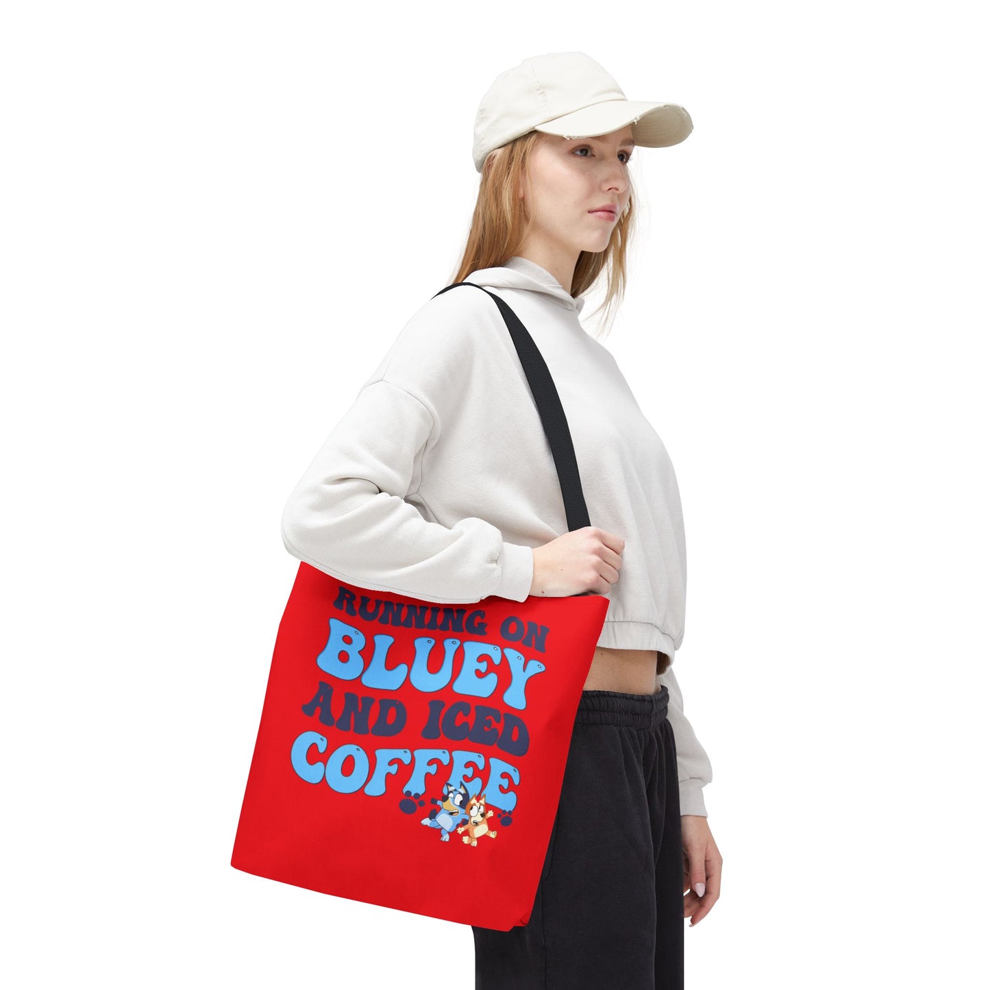 Princess Grace  Running on Bluey and Iced Coffee Tote Bag Fun & Functional Carryall