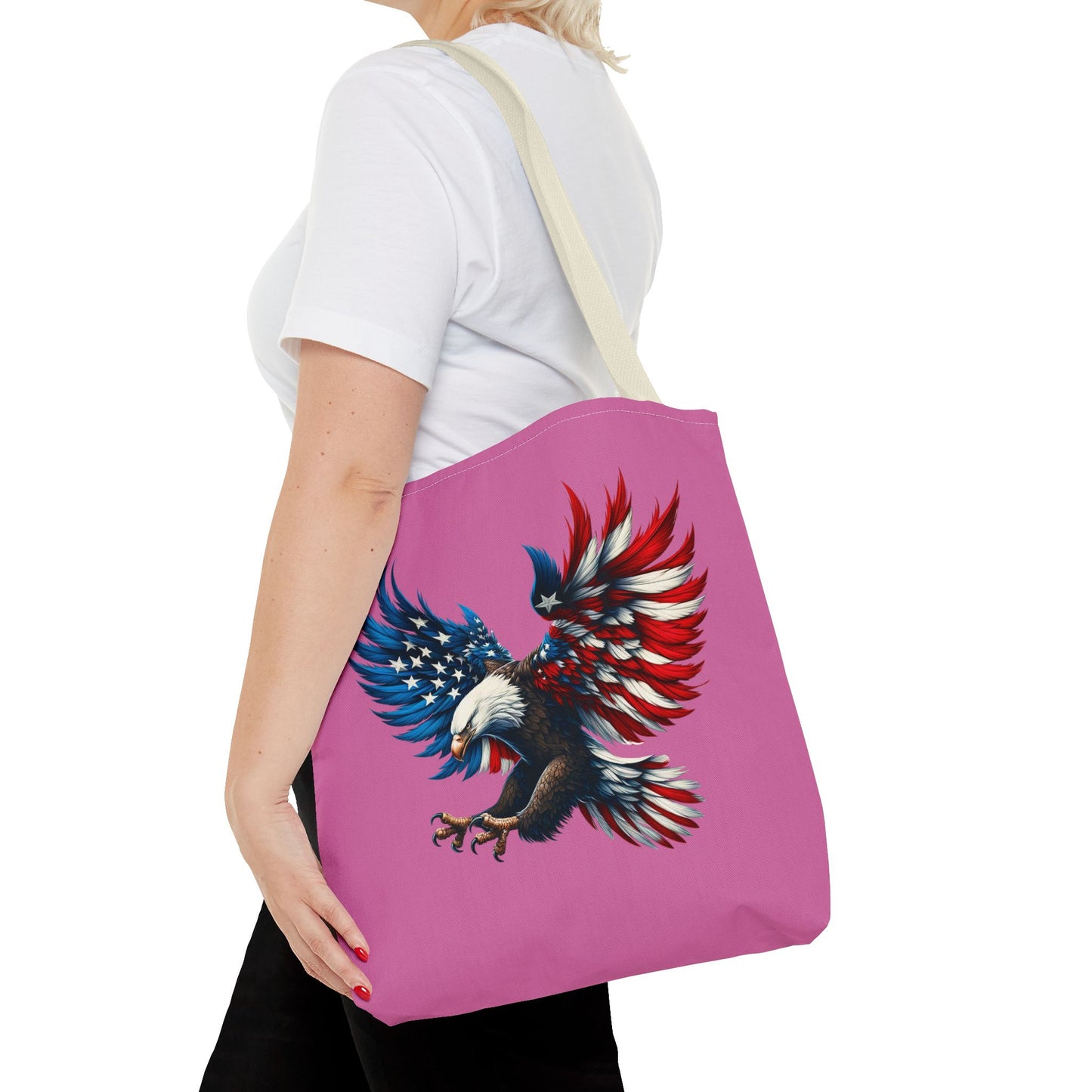 Princess Grace  Patriotic Eagle Tote Bag USA Flag Design for Independence Day Celebrations