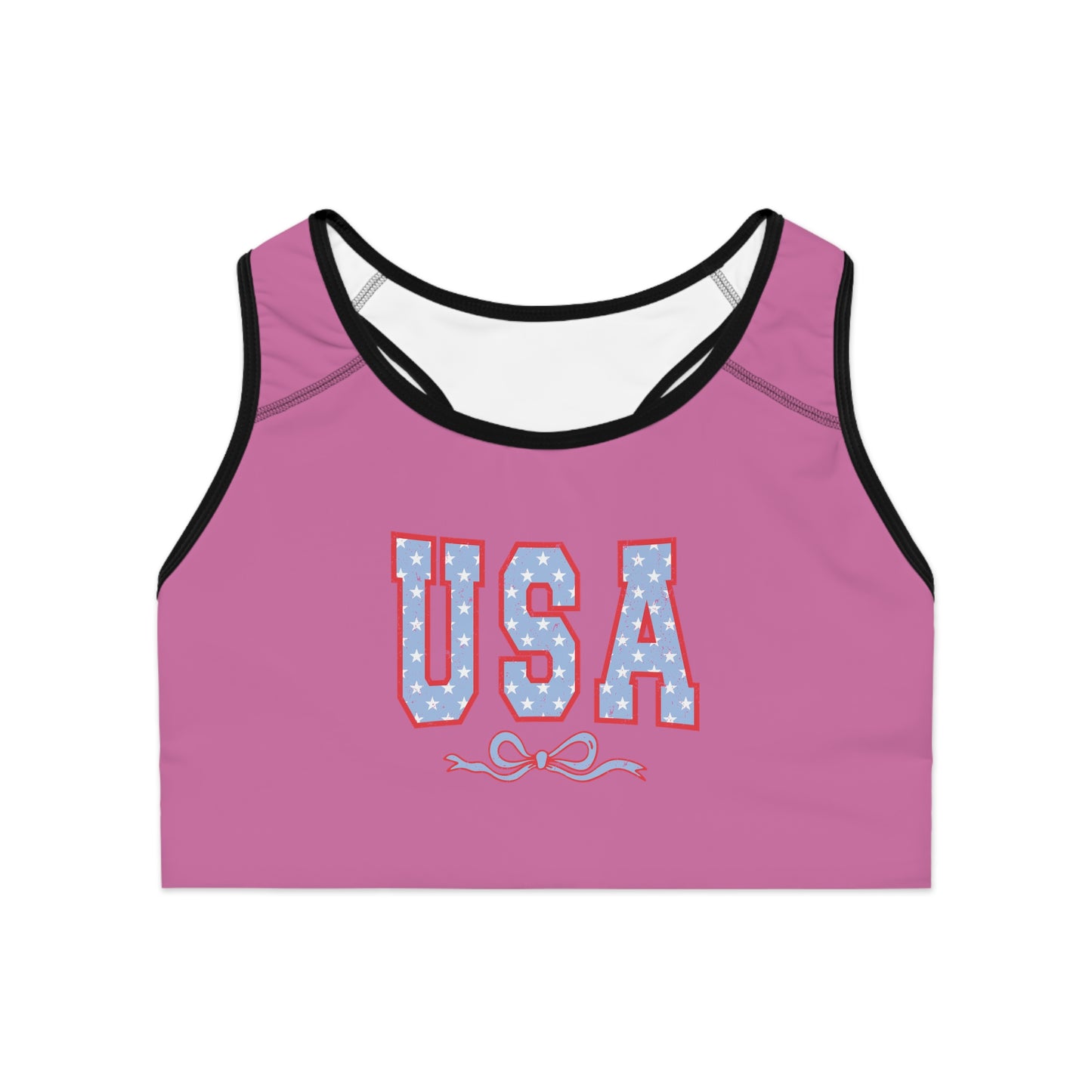 Princess Grace  USA Patriotic Sports Bra  Perfect for Workouts and Celebrations