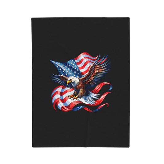 Princess Grace  Patriotic Eagle Velveteen Plush Blanket