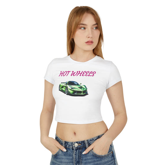 Princess Grace  Hot Wheels Women's Baby Tee Trendy Green Car Graphic Top