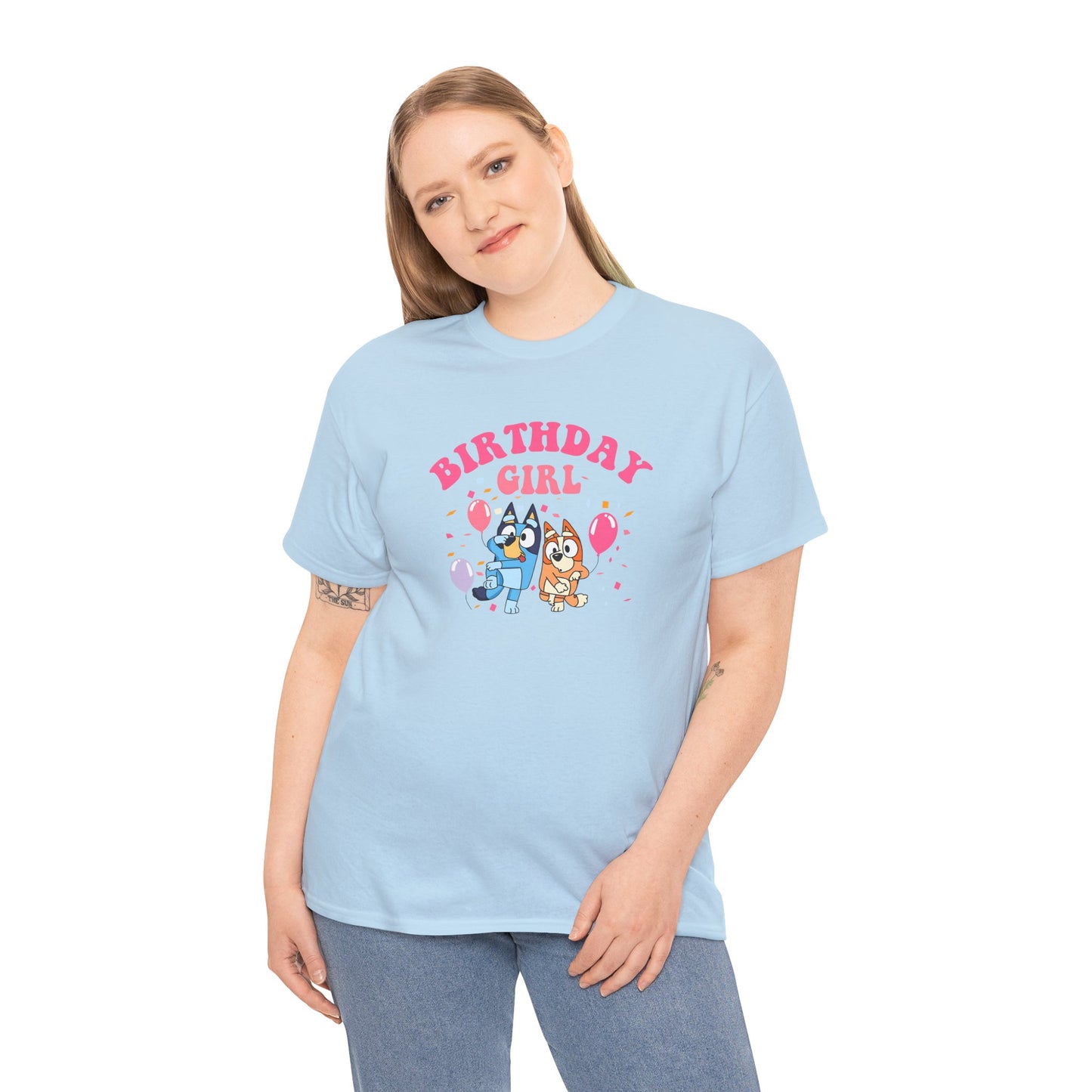 Princess Grace  Bluey  Birthday Girl Unisex Heavy Cotton Tee  Fun Party Attire for Celebrations