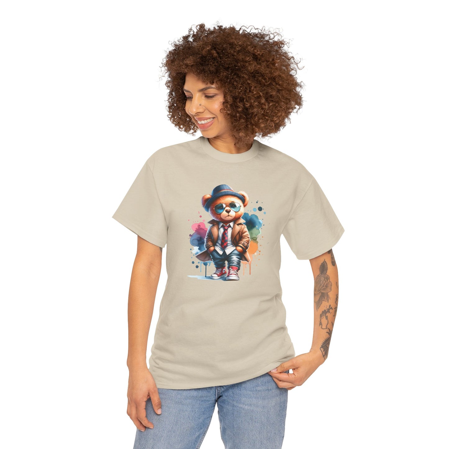 Princess Grace  Stylish Bear Illustration Unisex Heavy Cotton Tee  Trendy and Fun T-Shirt