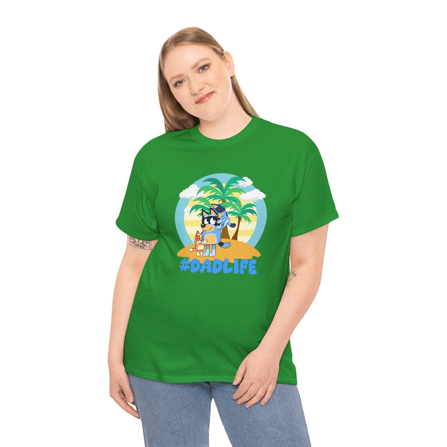 Princess Grace  Bluey  #DadLife Unisex Heavy Cotton Tee  Perfect for Dads Beach Vibes and Everyday Wear