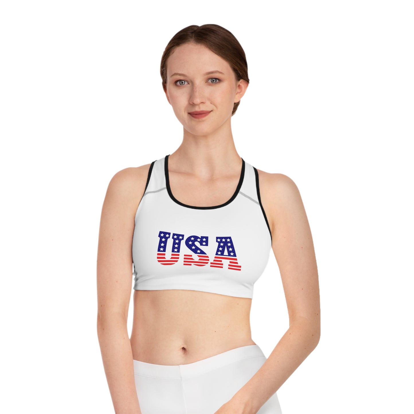 Princess Grace  Patriotic USA Sports Bra  Fitness & Style for Active Americans