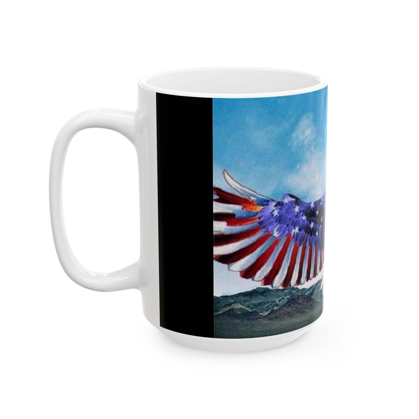 Princess Grace Patriotic Eagle Ceramic Mug, Americana Coffee Cup, Gift for Veterans, Travel Mug, 4th of July, Memorial Day