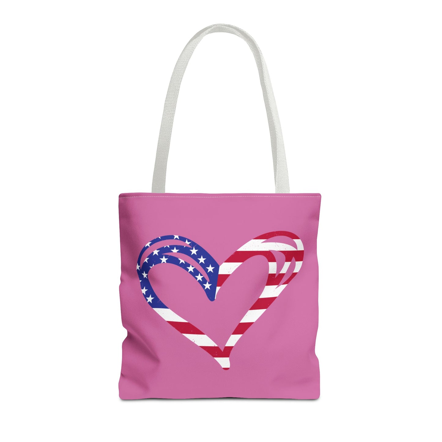 Princess Grace  Patriotic Heart Tote Bag  USA Flag Design