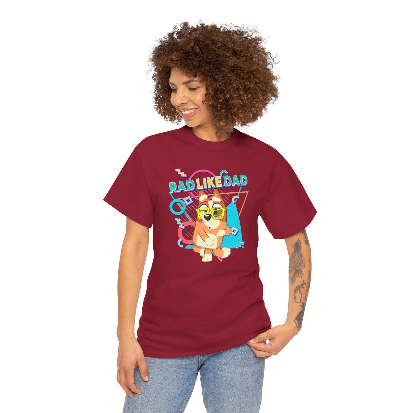 Princess Grace Bluer Rad Like Dad Fun Unisex Heavy Cotton Tee Graphic Tee for Everyday Wear and Gifts