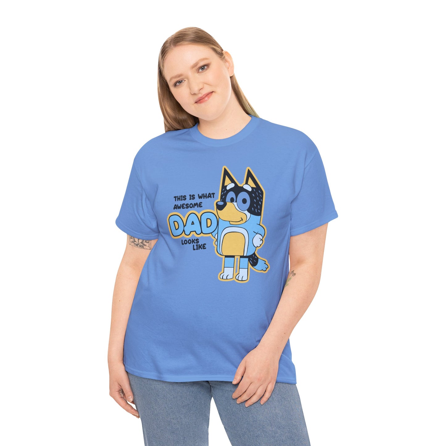Princess Grace  Bluey  Awesome Dad Unisex Heavy Cotton Tee  Funny Gift for Father's Day