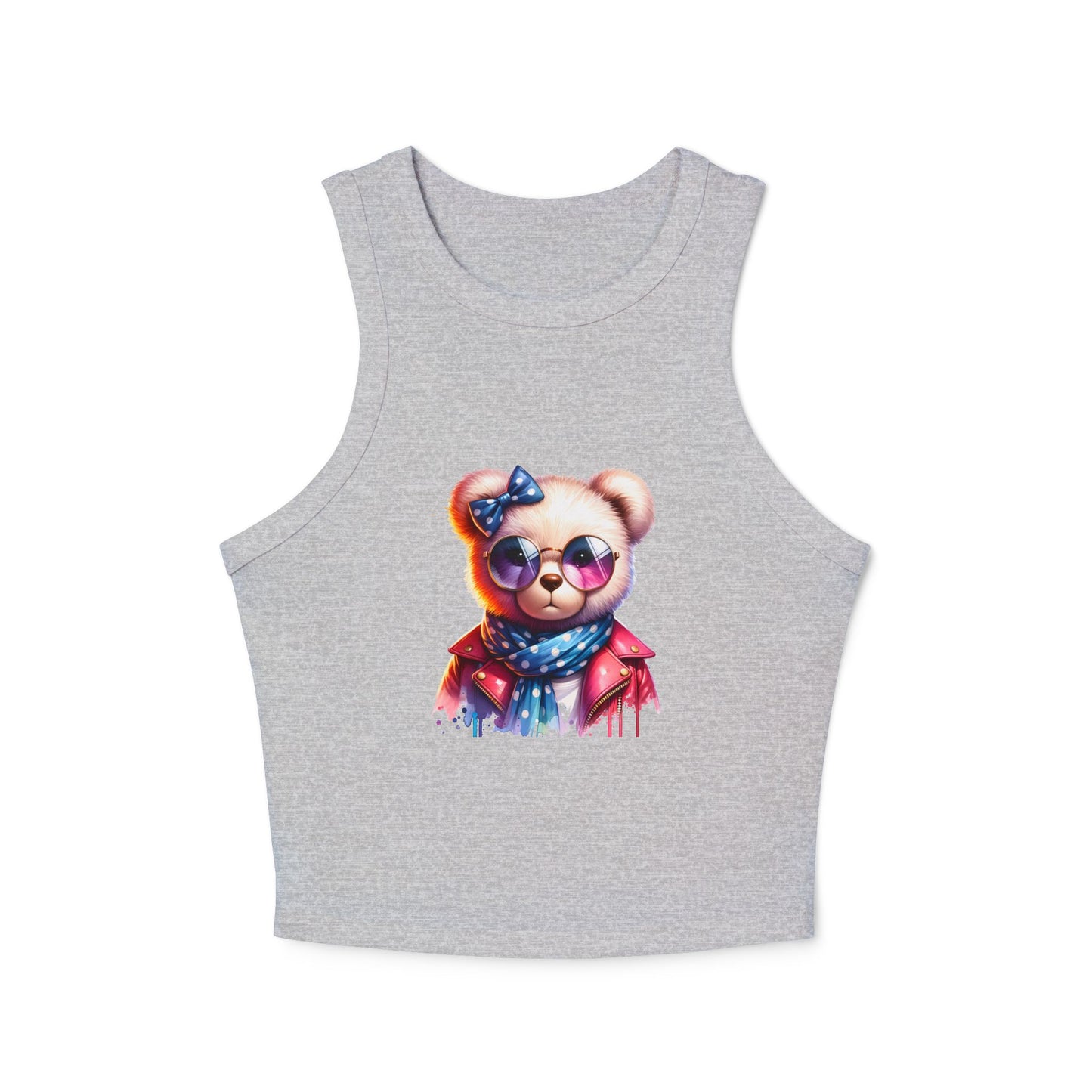 Princess Grace  Cute Bear Graphic Racer Tank Top for Women