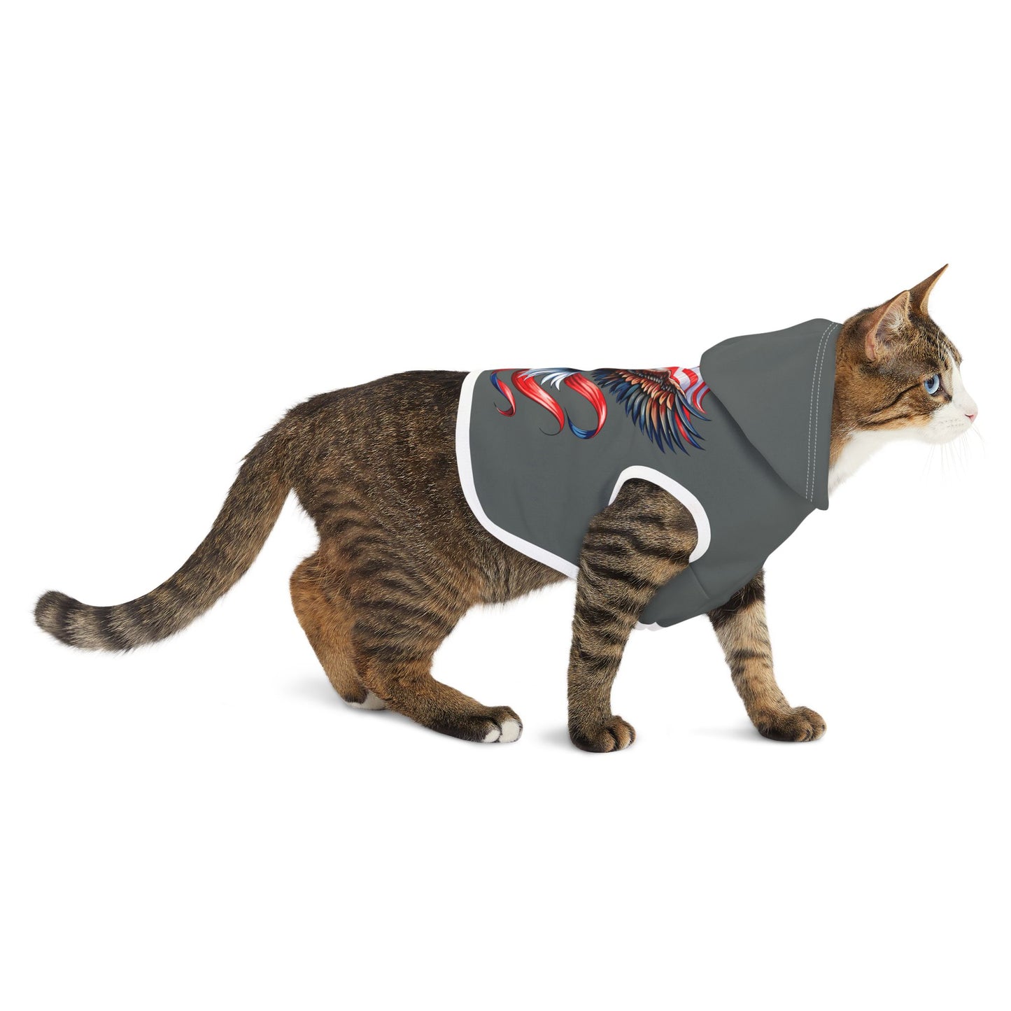 Princess Grace  Patriotic Eagle Pet Hoodie  Perfect for Independence Day Celebrations
