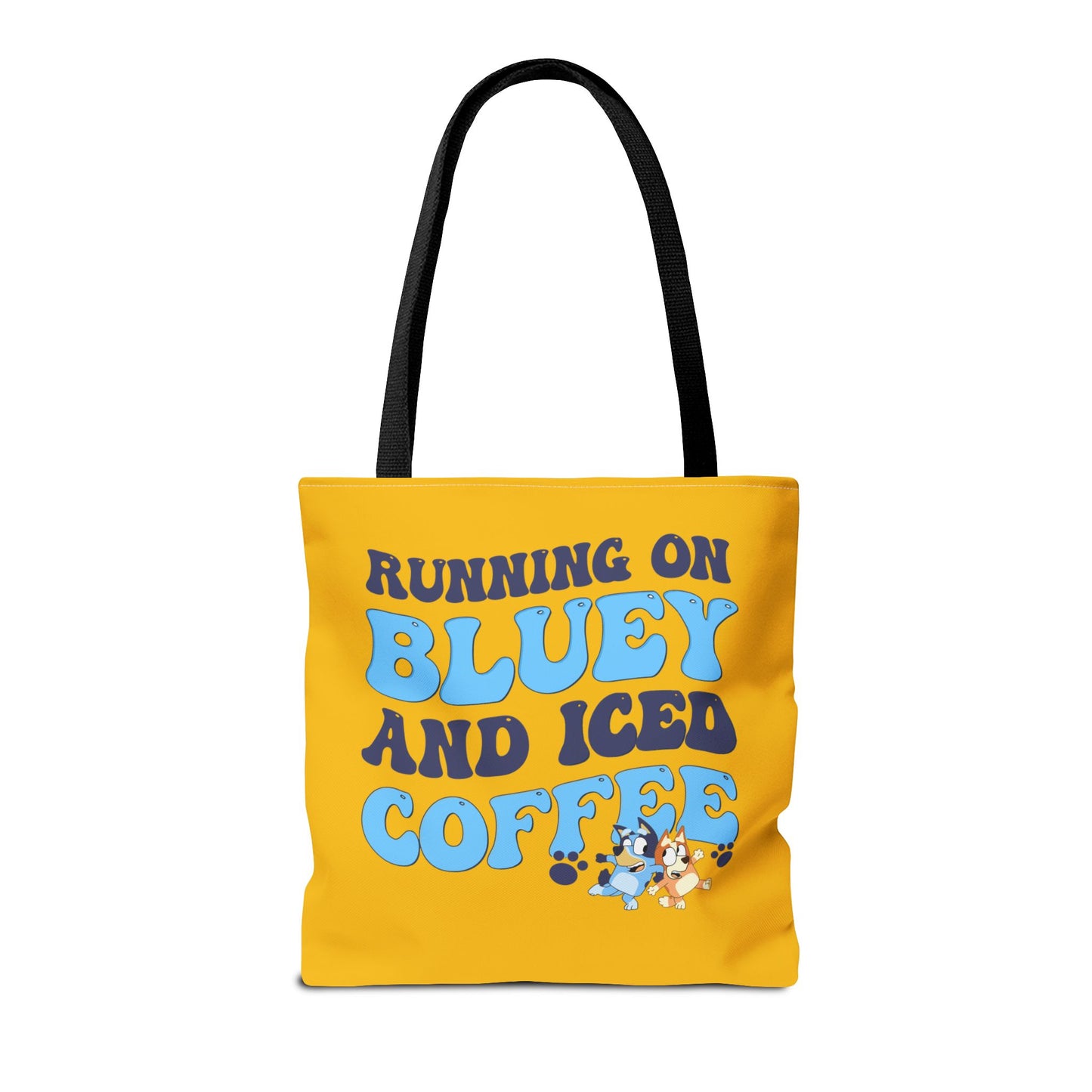 Princess Grace  Running on Bluey and Iced Coffee Tote Bag Fun & Functional Daily Carry