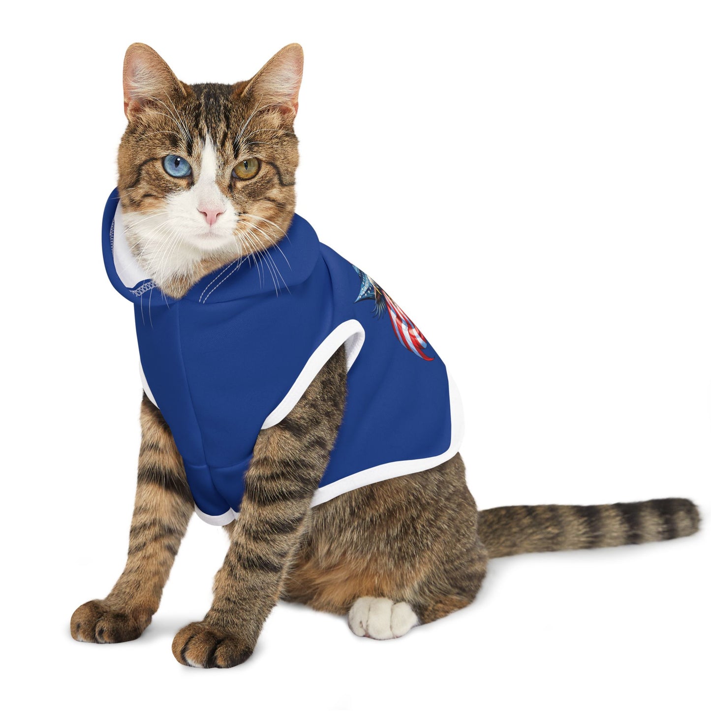 Princess Grace  Patriotic Eagle Pet Hoodie Stylish Dog Sweater for Independence Day