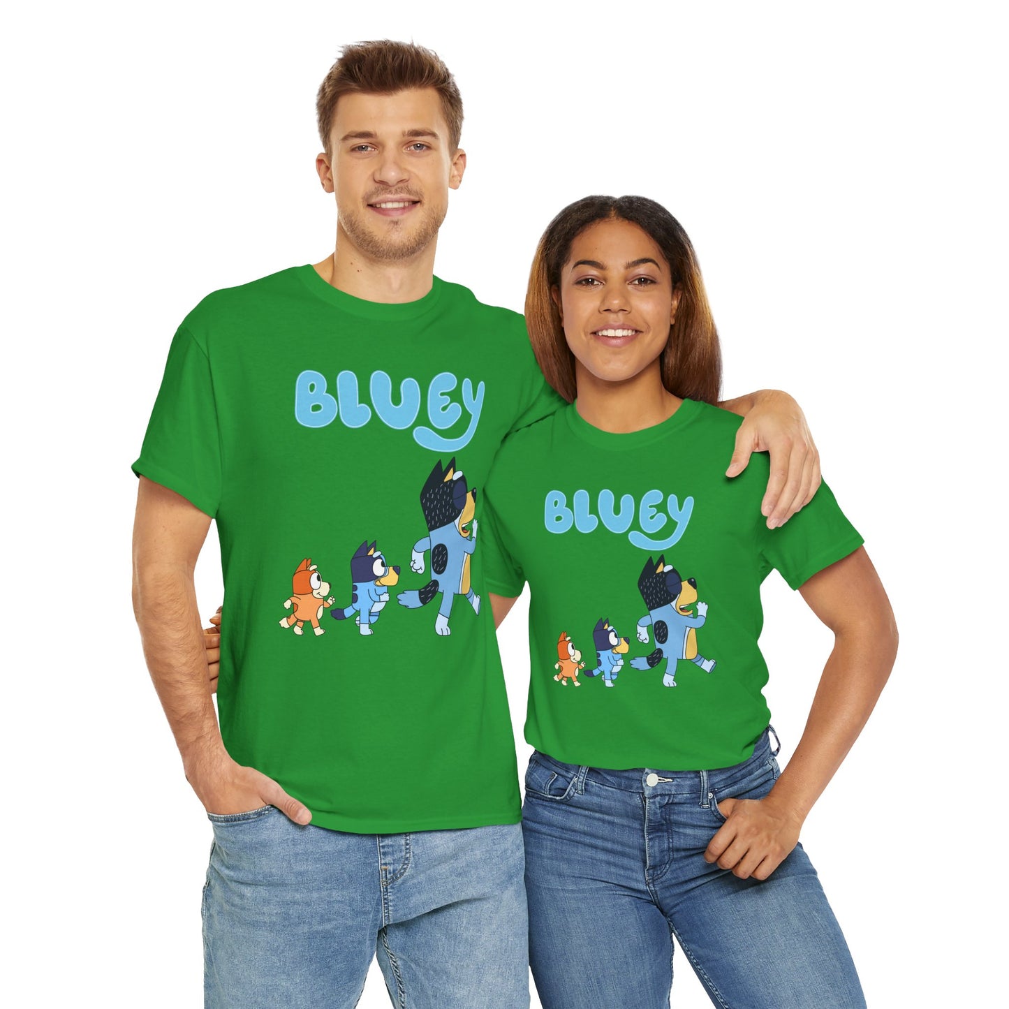 Princess Grace  Bluey Unisex Heavy Cotton Tee  Cute Cartoon T-Shirt for Kids and Adults