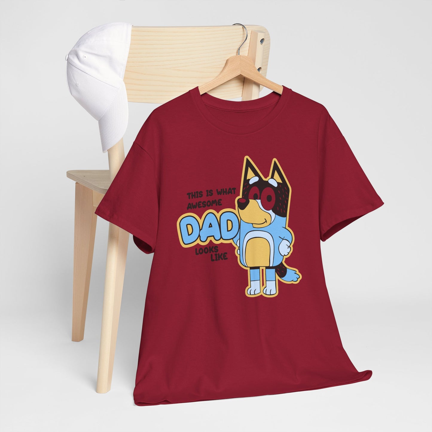 Princess Grace  Bluey  Awesome Dad Unisex Heavy Cotton Tee  Funny Gift for Father's Day