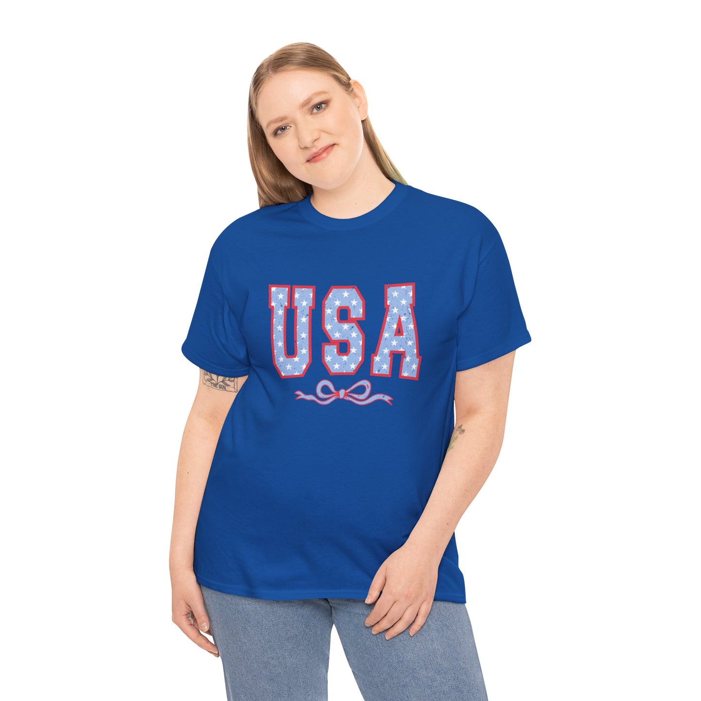 Princess Grace  USA Patriotic Unisex Heavy Cotton Tee Perfect for Independence Day Celebrations