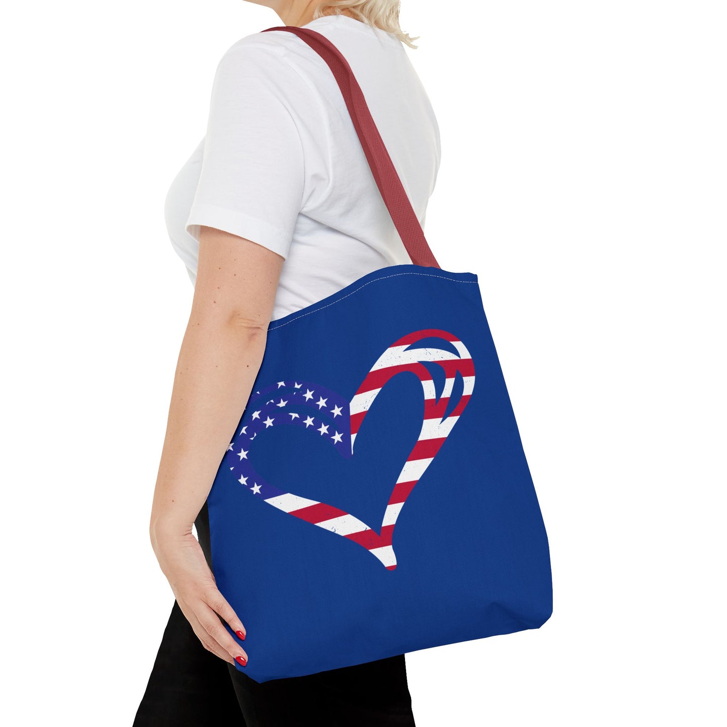 Princess Grace  Patriotic Love Tote Bag American Heart Design for Celebrations & Everyday Use