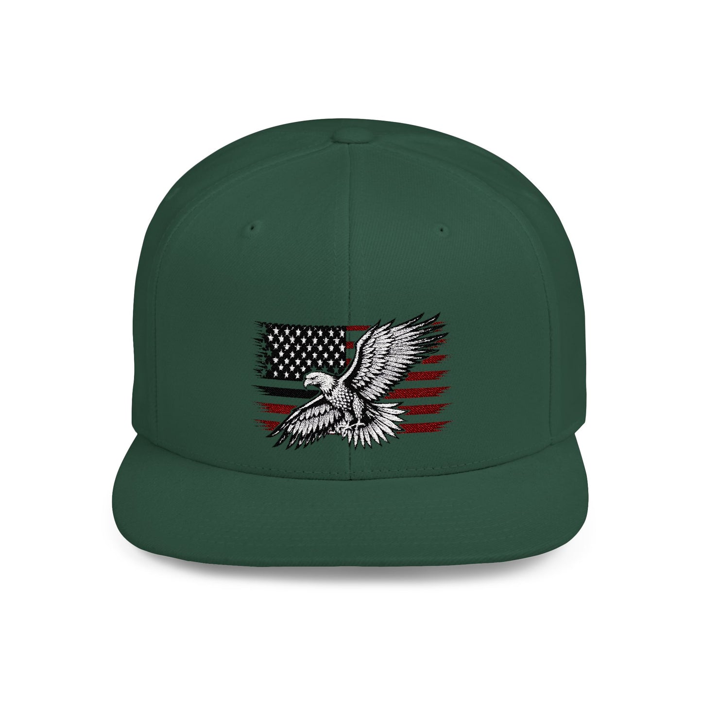 Princess Grace  Eagle Embroidered Flat Bill Snapback Hat Patriotic Style for Outdoor Enthusiasts