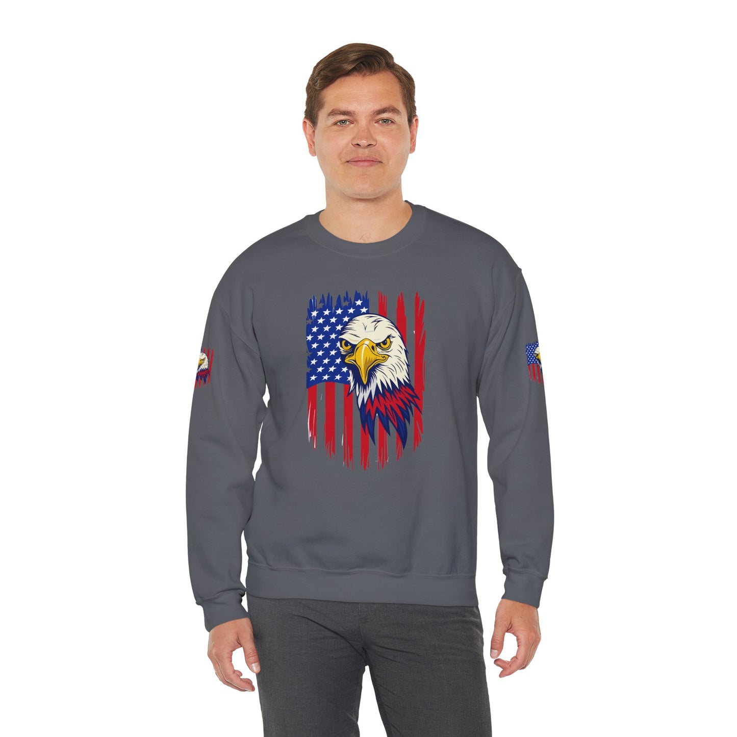 Princess Grace Patriotic Eagle Crewneck Sweatshirt Unisex Heavy Blend