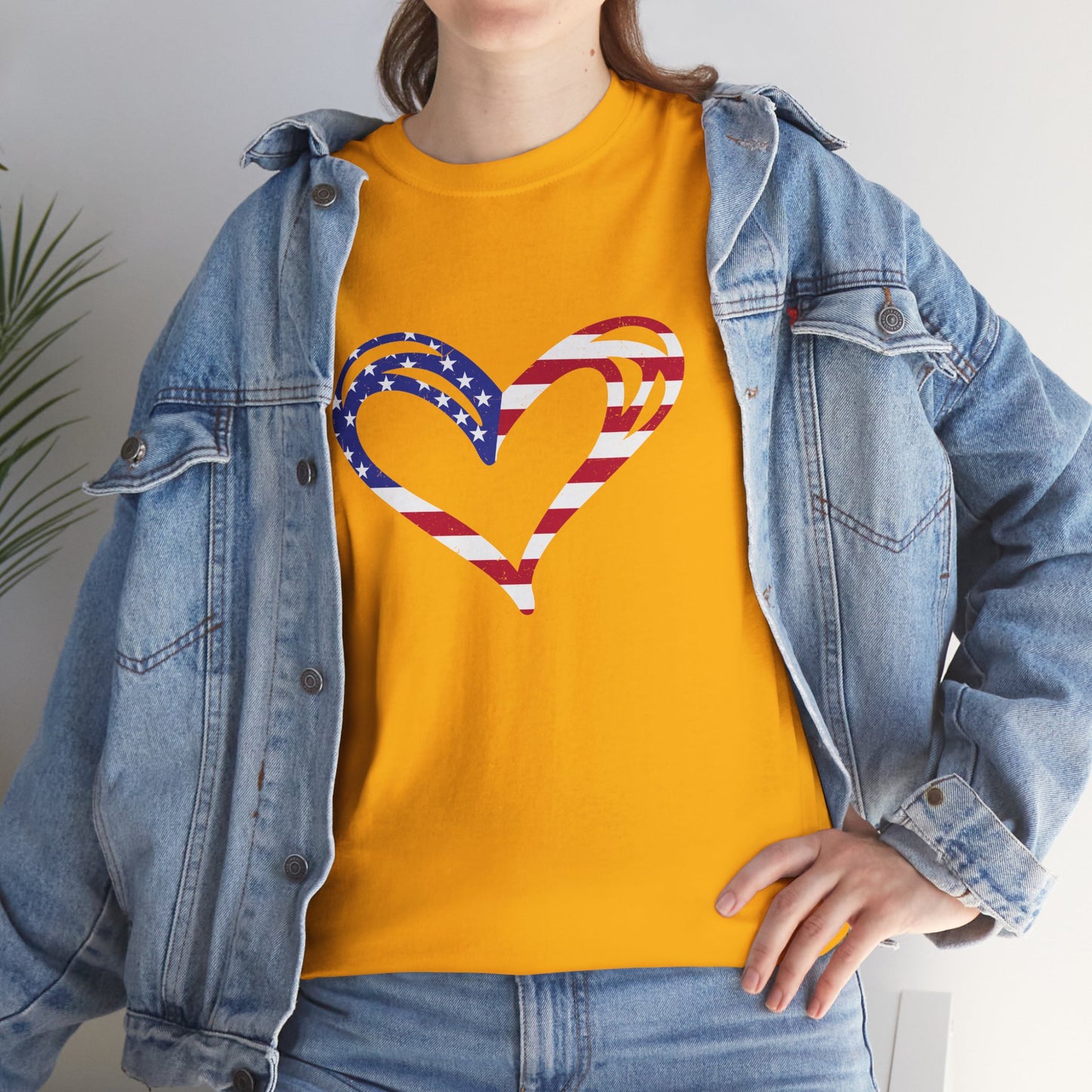 Princess Grace  Patriotic Heart Unisex Heavy Cotton Tee