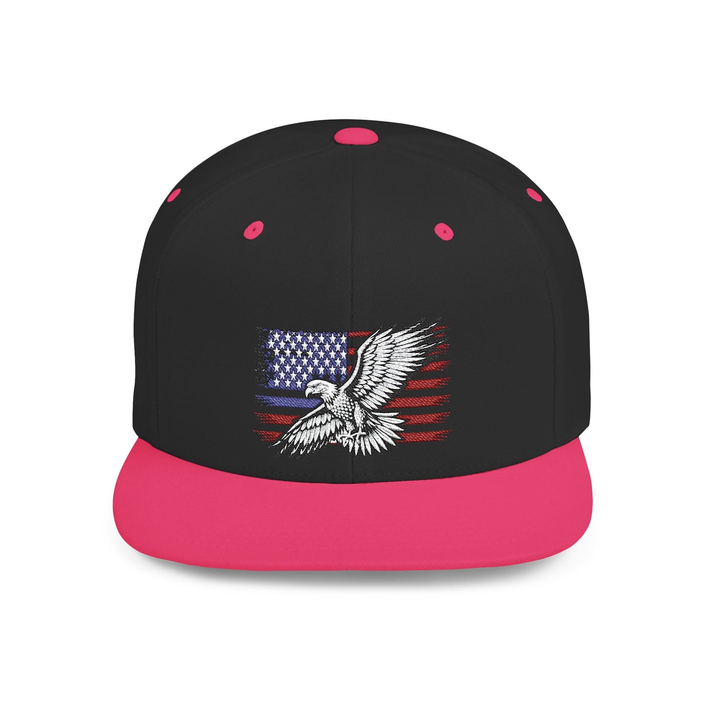 Princess Grace  Eagle Embroidered Flat Bill Snapback Hat Patriotic Style for Outdoor Enthusiasts