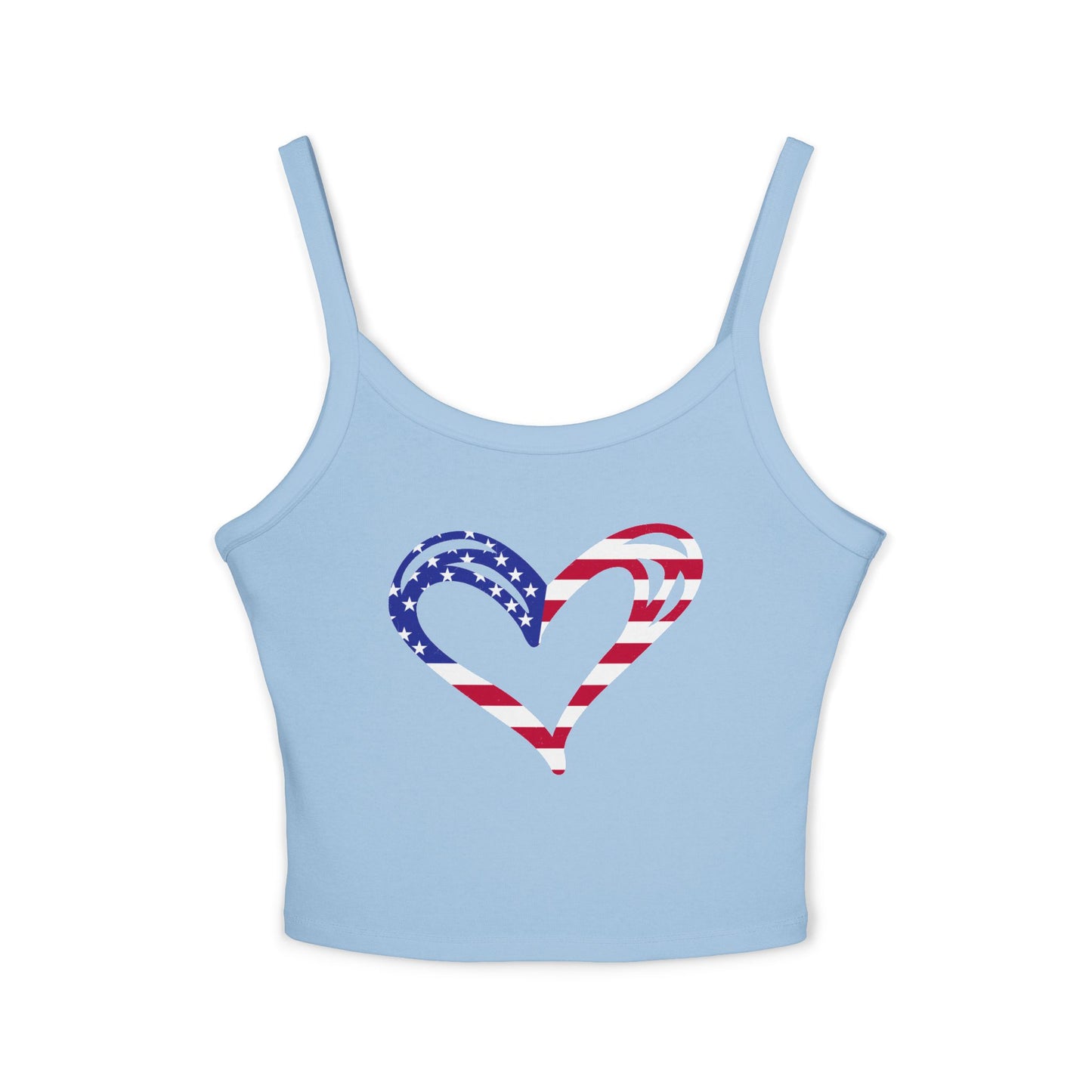 Princess Grace  Patriotic Women's Spaghetti Strap Tank Top USA Heart Design