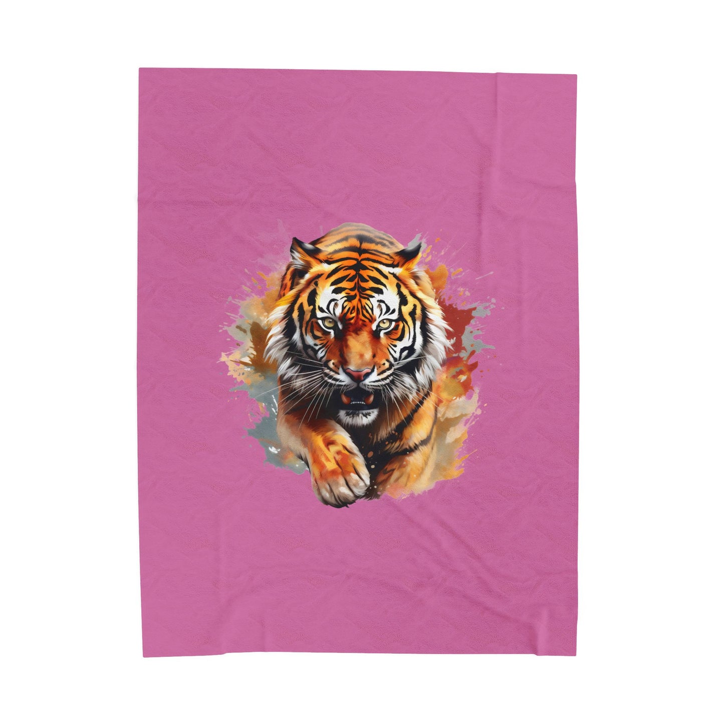 Princess Grace  Fierce Tiger Velveteen Plush Blanket  Cozy and Stylish Home Decor