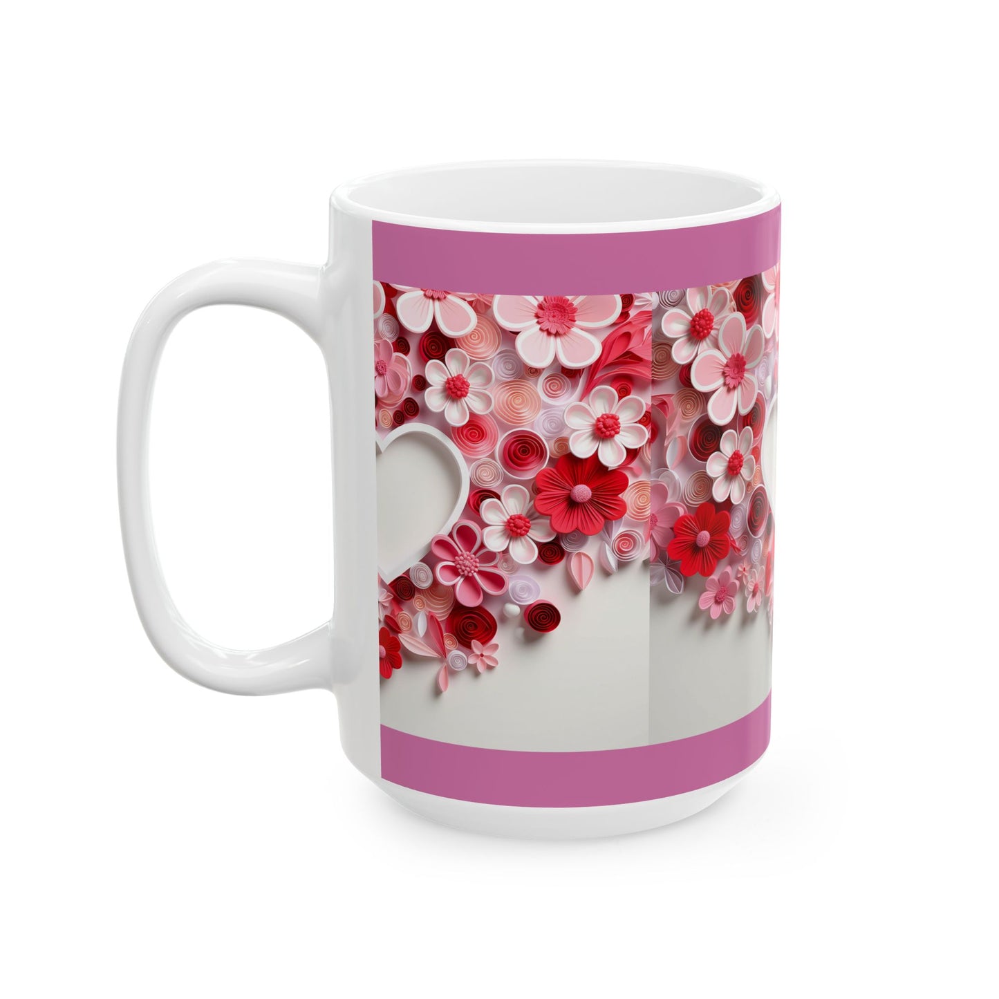 Princess Grace  Floral Heart Ceramic Mug  Perfect Gift for Valentine's Day & Mother's Day