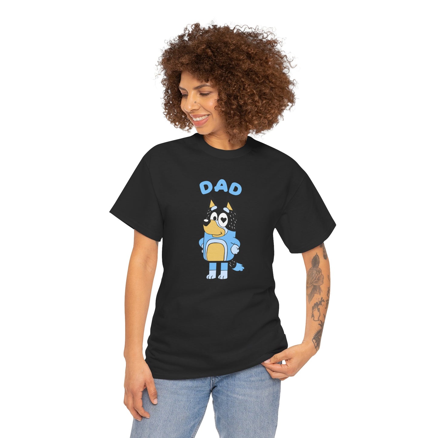 Princess Grace  Bluey Dad Cartoon Graphic Unisex Heavy Cotton Tee