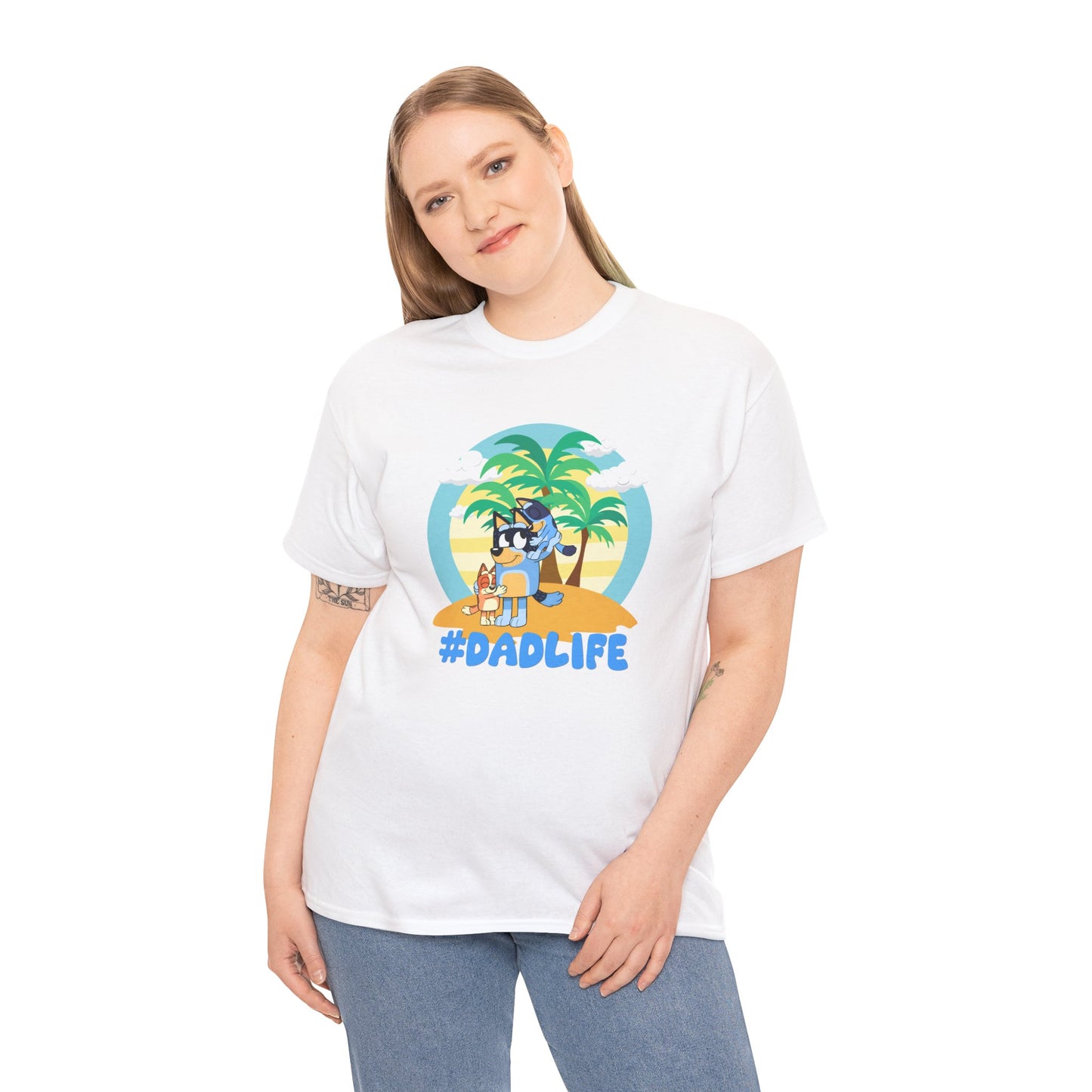 Princess Grace  Bluey  #DadLife Unisex Heavy Cotton Tee  Perfect for Dads Beach Vibes and Everyday Wear