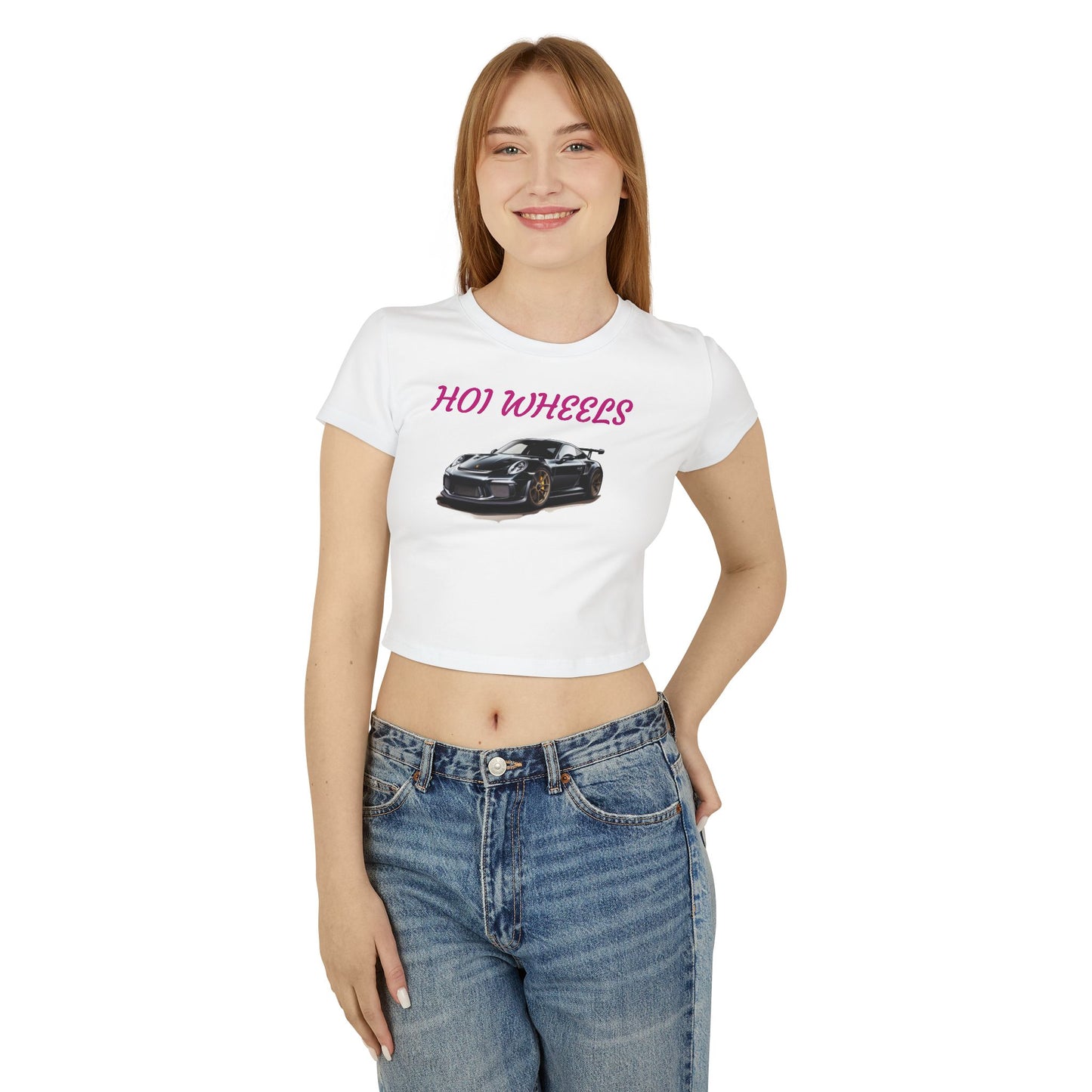 Princess Grace  HOT WHEELS Women’s Baby Tee Fun & Trendy Car Graphic Top