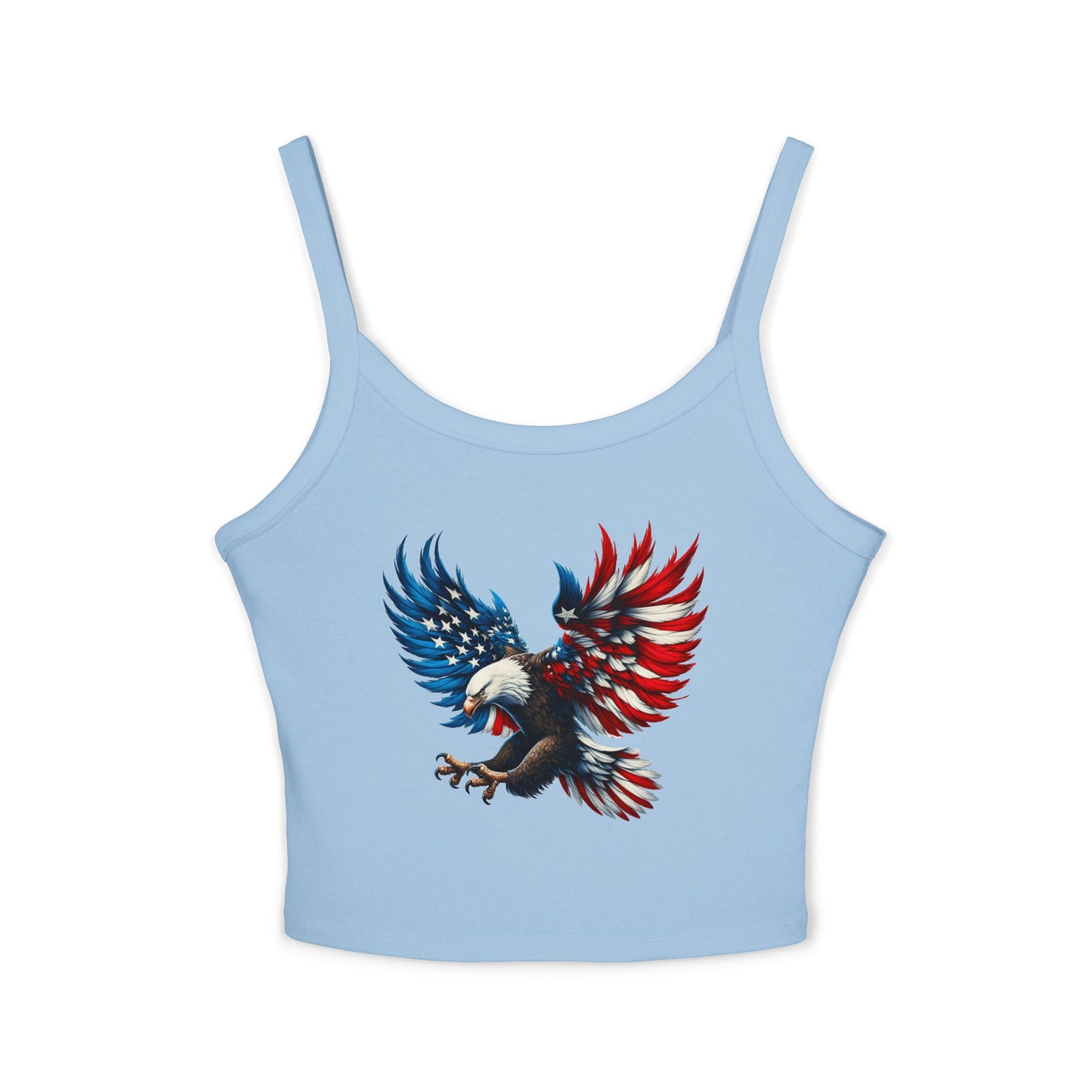 Princess Grace  Patriotic Women's Spaghetti Strap Tank Top  USA Eagle Graphic