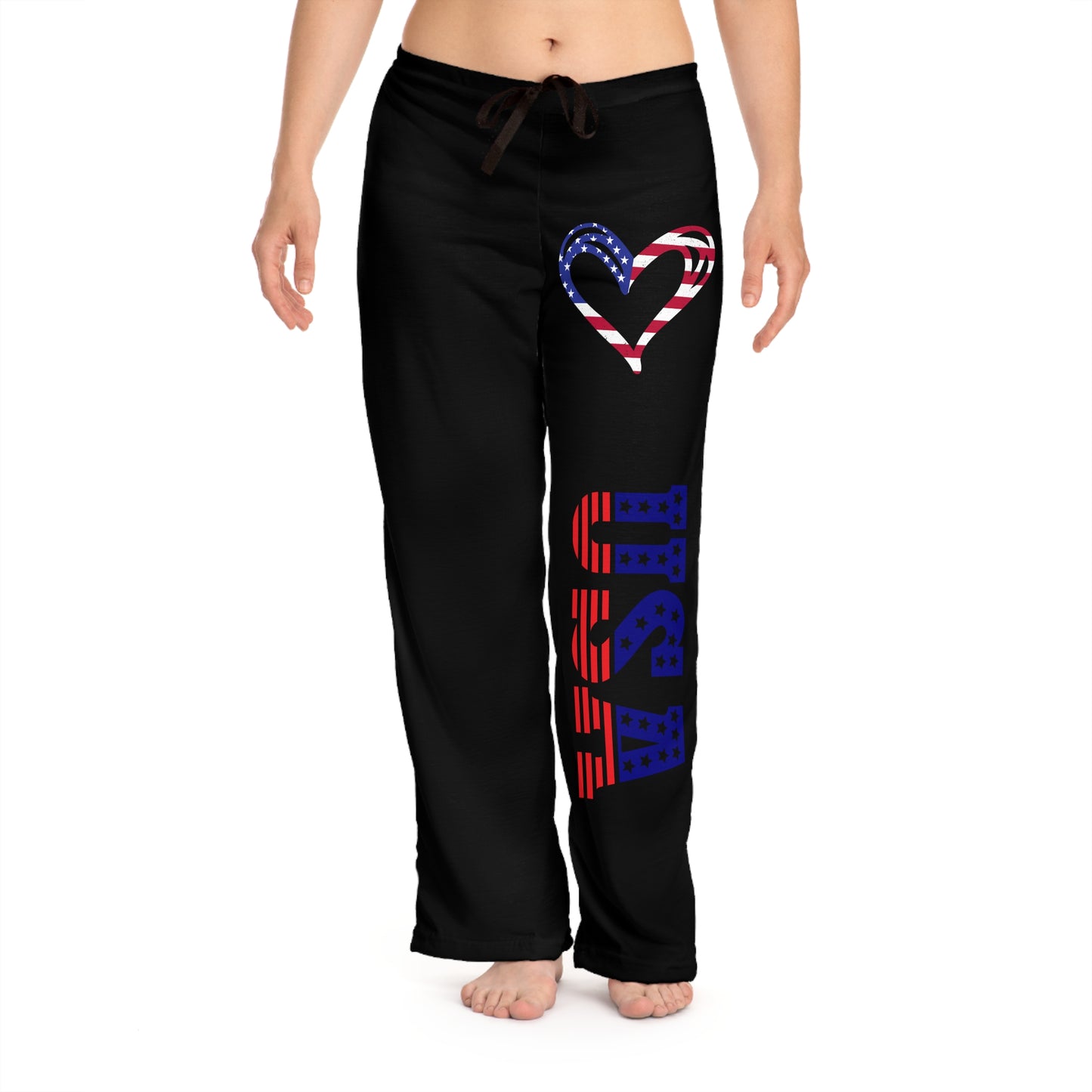 Princess Grace  Patriotic Women's Pajama Pants  USA Heart Design for Comfort and Style