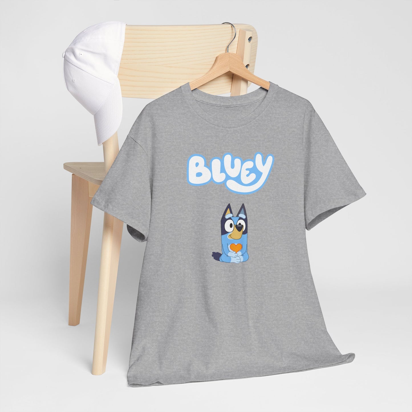 Princess Grace  Bluey Unisex Heavy Cotton Tee  Comfortable Cartoon T-Shirt for Kids and Adults