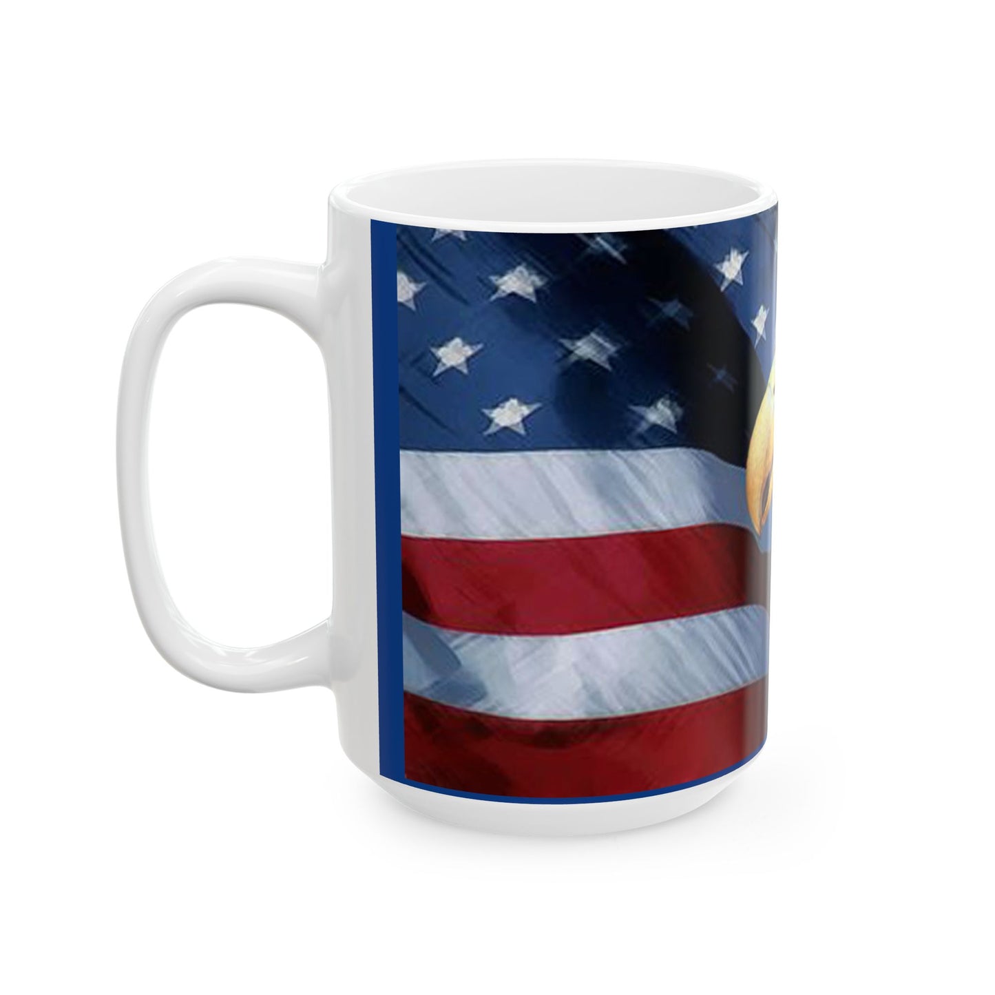 Princess Grace Patriotic Eagle Ceramic Mug 11oz & 15oz Perfect for Memorial Day, Fourth of July, Father's Day, Gifts for Veterans