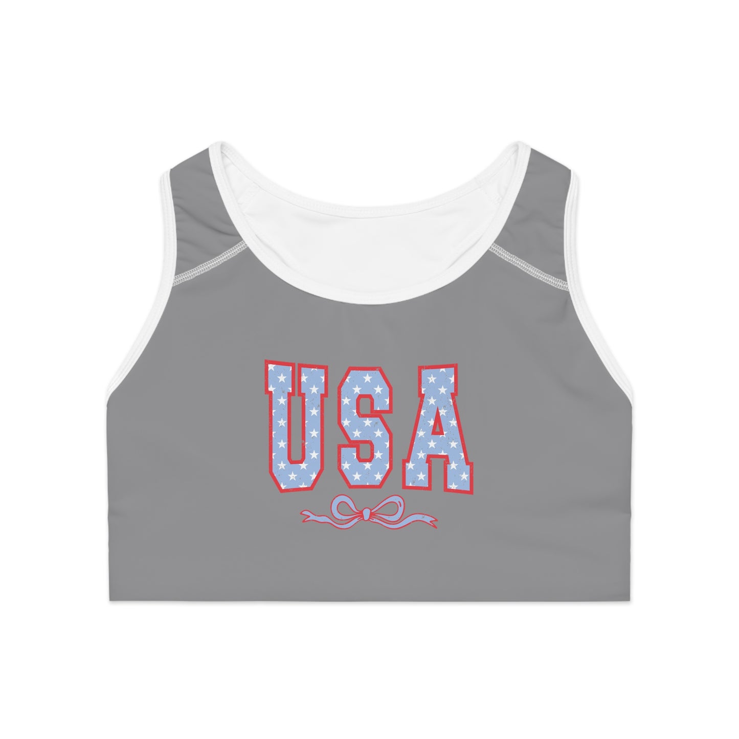 Princess Grace  USA Patriotic Sports Bra for Active Lifestyles