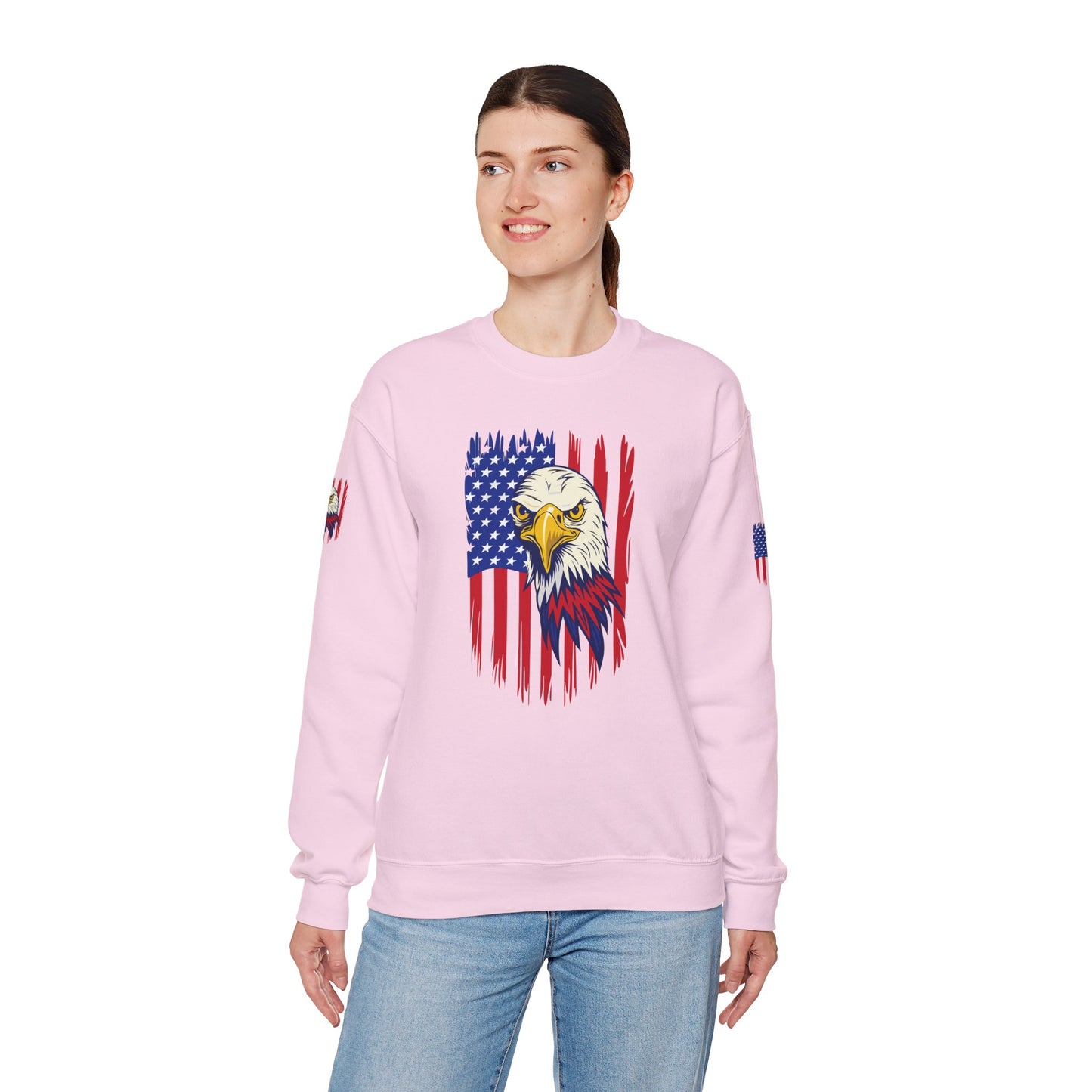 Princess Grace Patriotic Eagle Crewneck Sweatshirt Unisex Heavy Blend