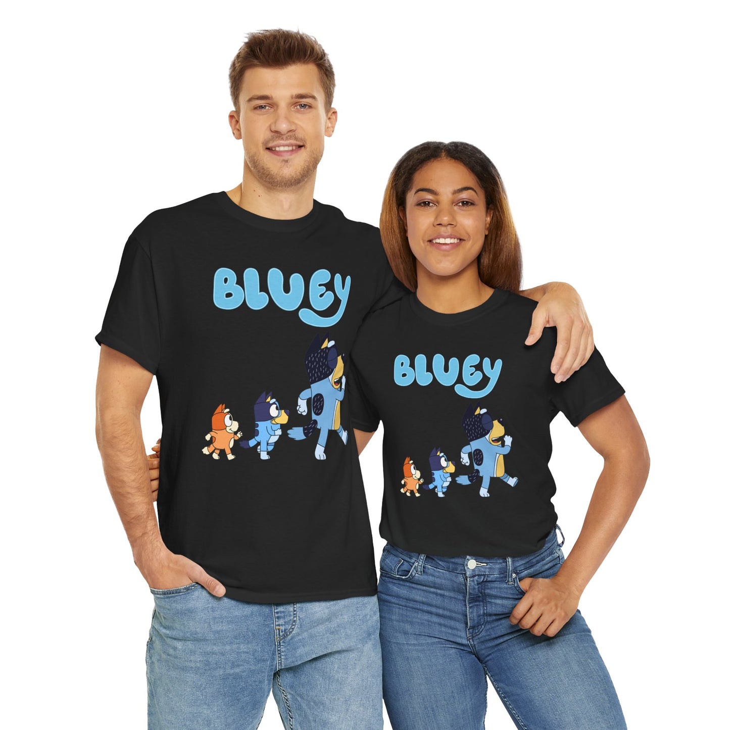 Princess Grace  Bluey Unisex Heavy Cotton Tee  Cute Cartoon T-Shirt for Kids and Adults