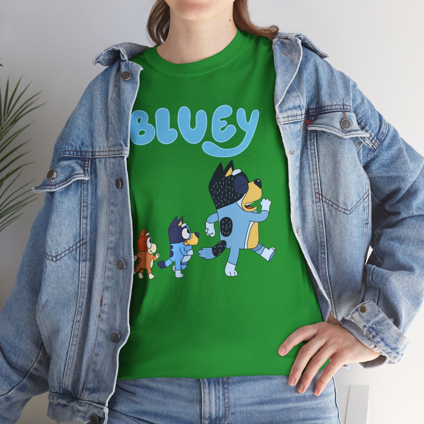 Princess Grace  Bluey Unisex Heavy Cotton Tee  Cute Cartoon T-Shirt for Kids and Adults