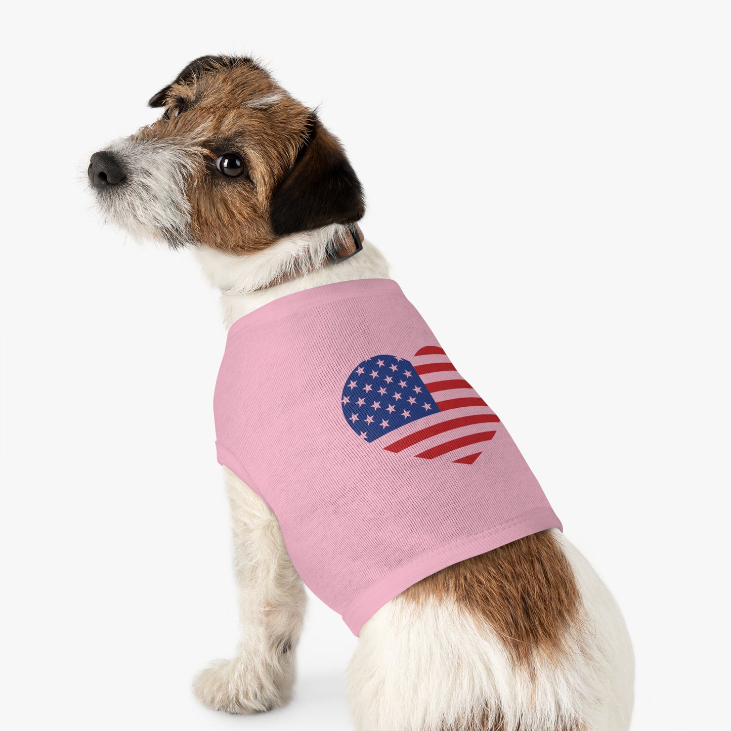 Princess Grace  USA Flag Heart Pet Tank Top Patriotic Dog Apparel for Independence Day