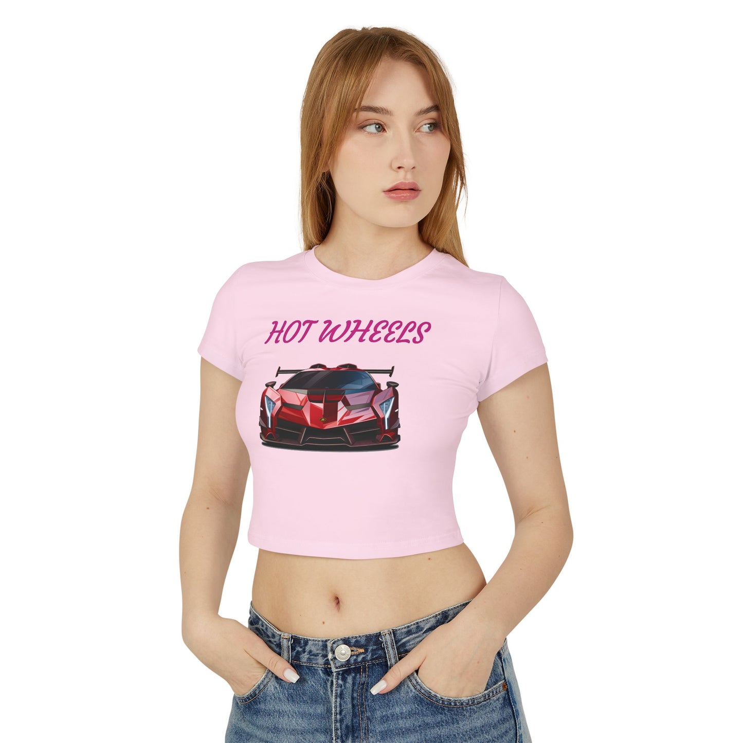 Princess Grace  Hot Wheels Women's Baby Tee Stylish Sports Car Graphic T-Shirt