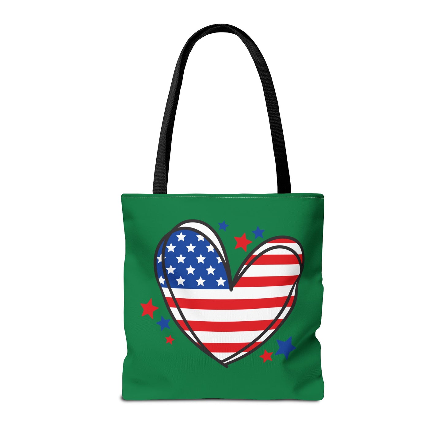 Princess Grace  Patriotic Heart Tote Bag Perfect for Independence Day and Everyday Use